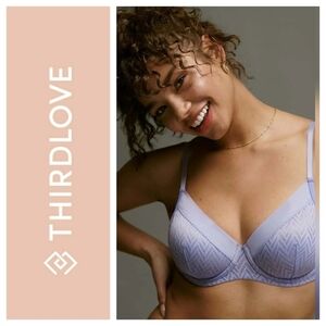 Sz 42E ThirdLove Chevron Contour Demi Winter Violet Bra
